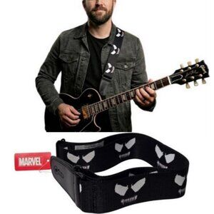 Buckle-Down Marvel Venom Face Guitar Strap Black White Made in USA 2015 NWT